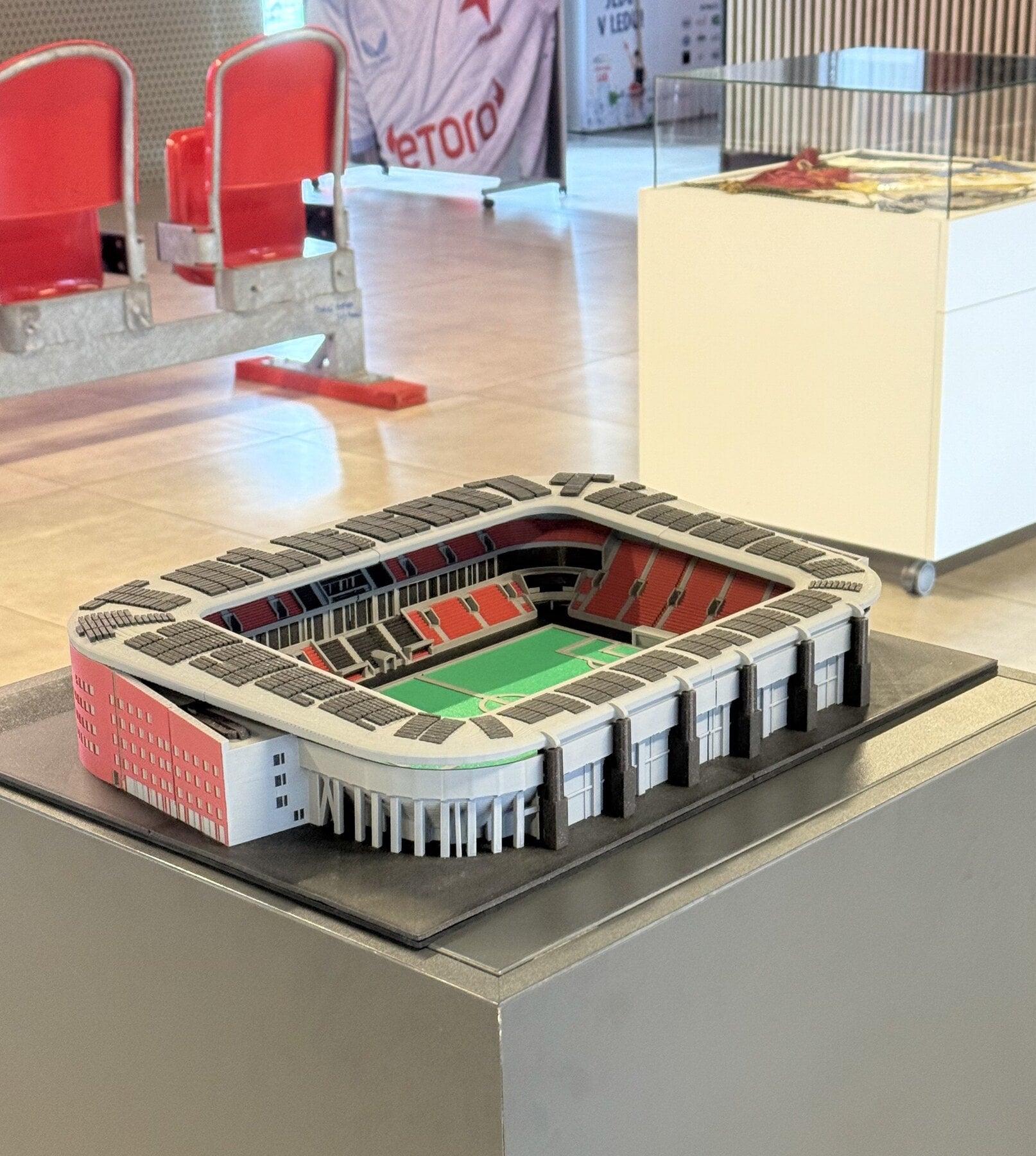 An original XL stadium model in a club museum