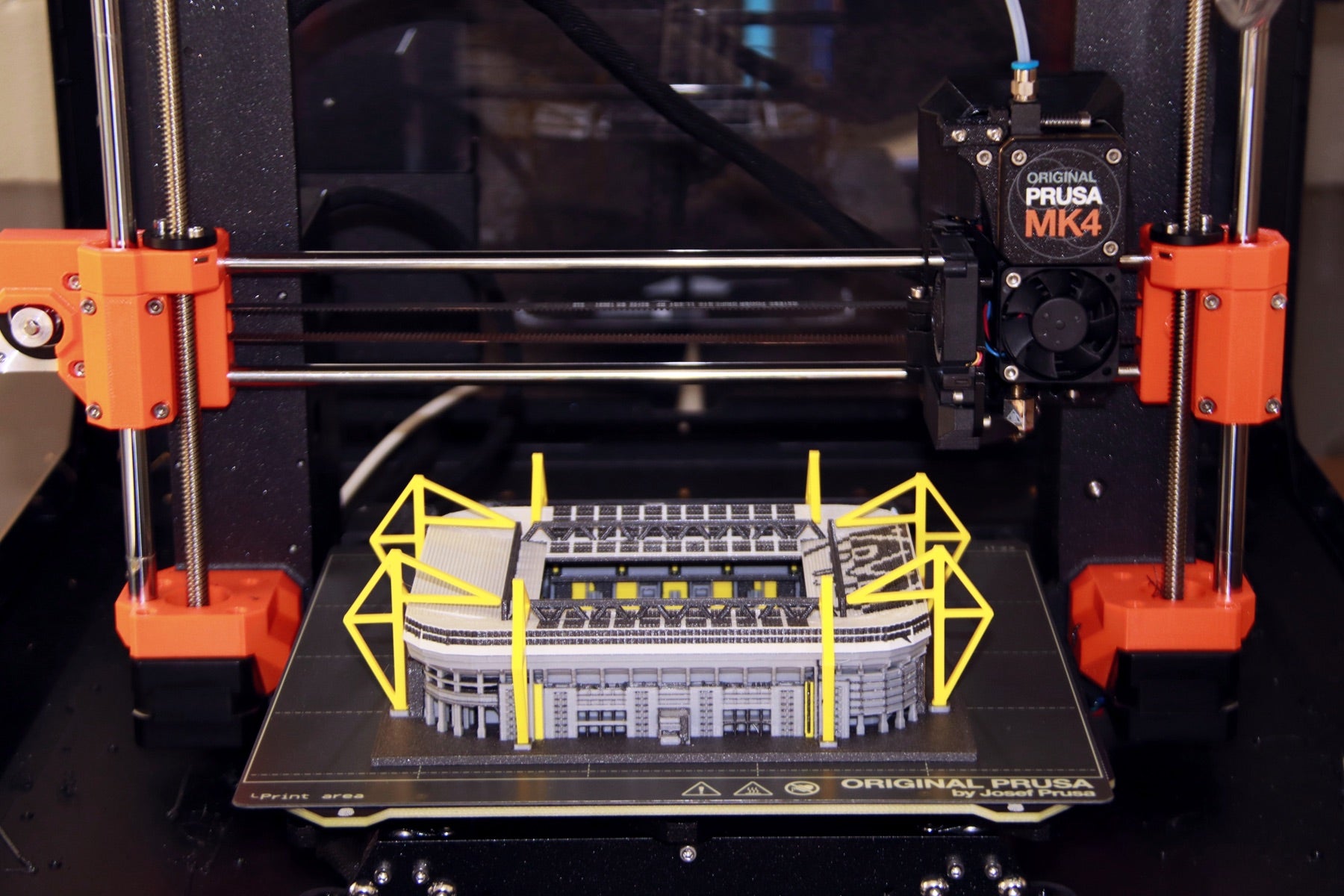 An original stadium model during production