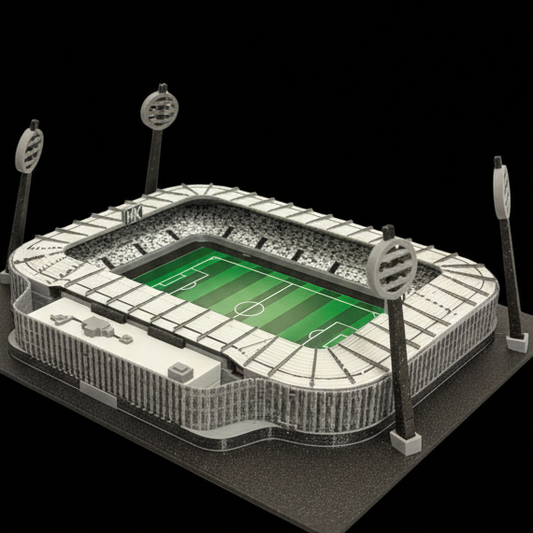 Barevný 3D model Malšovické Arény FC Hradec Králové – StadiArt 3D – pohled 1