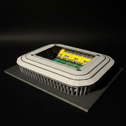 Barevný 3D model Rudolf-Harbig-Stadionu Dynamo Dresden – StadiArt 3D – pohled 1