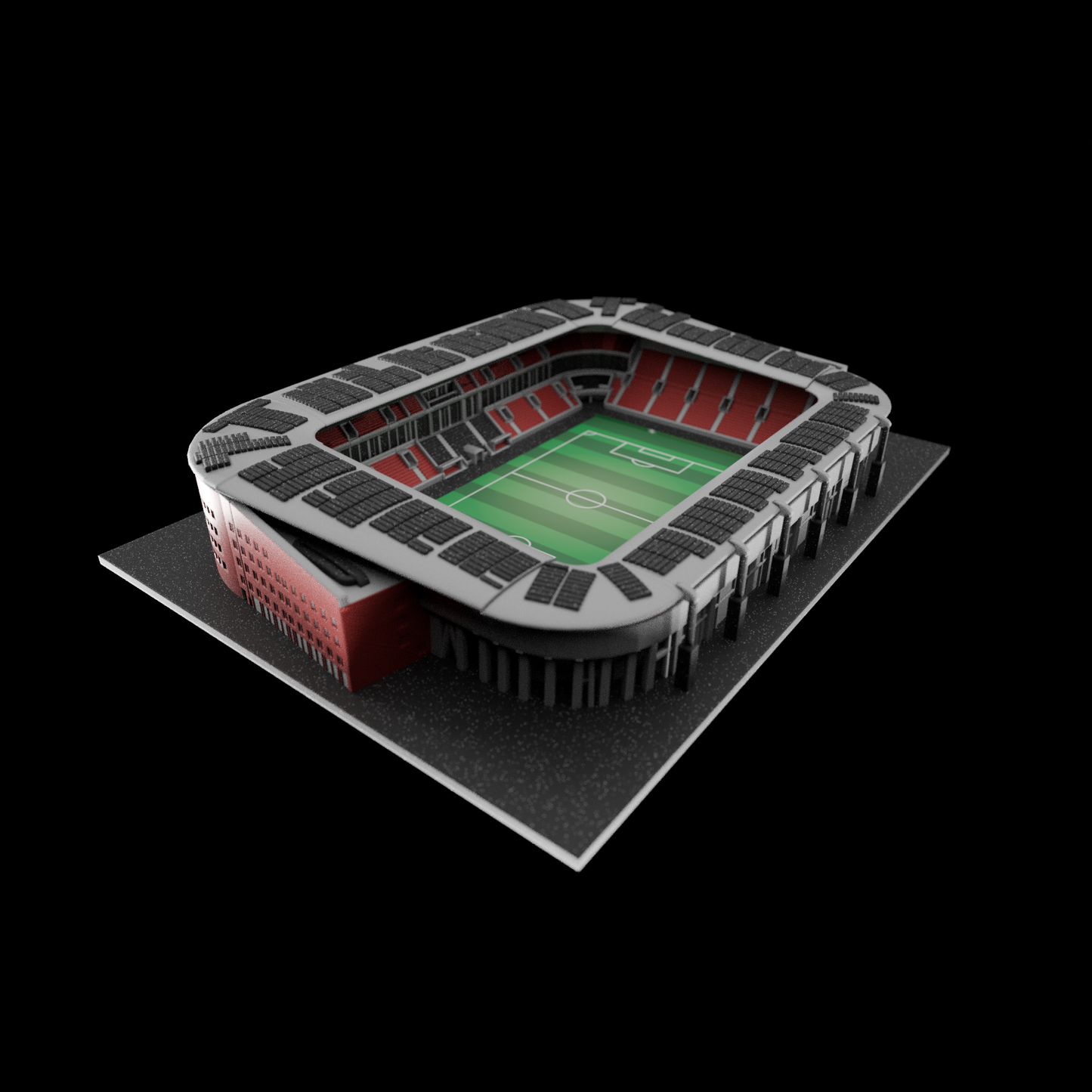 Barevný 3D model Fortuna Areny SK Slavia Praha – Eden COLORED – StadiArt 3D – pohled 2