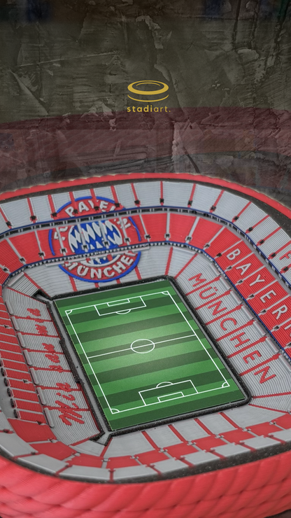 Barevný 3D model Allianz Areny FC Bayern Mnichov – StadiArt 3D – pohled 4
