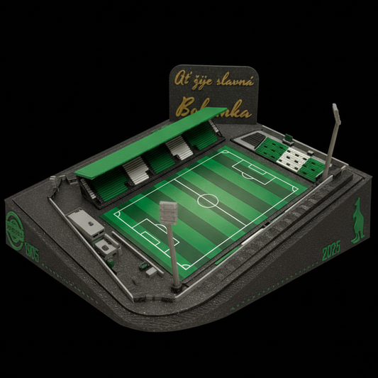 Barevný 3D model Ďolíčku Bohemians 120 let výroční edice – StadiArt 3D – pohled 1