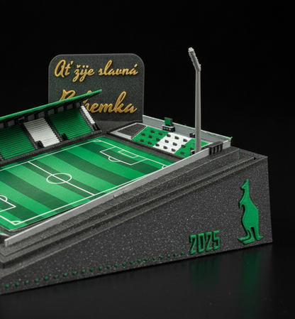 Barevný 3D model Ďolíčku Bohemians 120 let výroční edice – StadiArt 3D – pohled 2