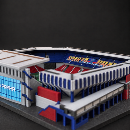 Letná – Farbiges 3D-Stadionmodell – Ansicht 3